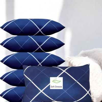 SOFT SNOOZE Soft Luxury Microfibre Abstract Sleeping Pillow Pack of 6(Blue)