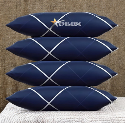 YPOLOIPO Polyester Fibre Sleeping Pillow Pack of 4 Solid LUXURY(Blue)