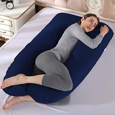 dyf ultra soft u shaped Polyester Fibre Solid Pregnancy Pillow Pack of 1(Dark Blue)