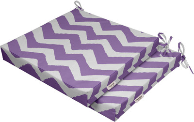 Vargottam Foam Stripes Chair Pad Pack of 2(Dusty Purple1)