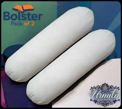 Urmila Creation Microfibre Bolster Pack of 2 Solid(White)