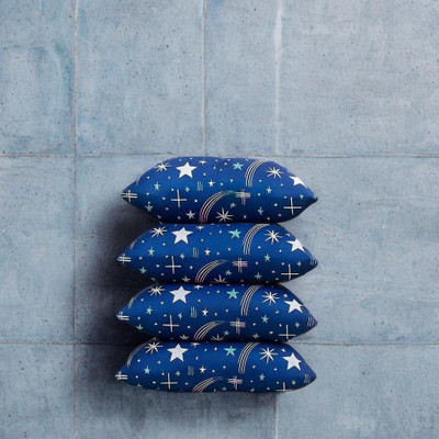 CATHROL Microfibre Sleeping Pillow Pack of 4 Abstract(Blue)