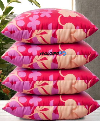 LIPONOS LUXURY Microfibre Abstract Sleeping Pillow Pack of 4(Pink)
