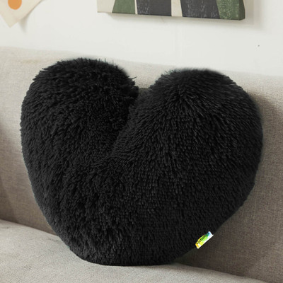 Cyuteenuts Sofa decor Microfibre Solid Cushion Pack of 1(Black)