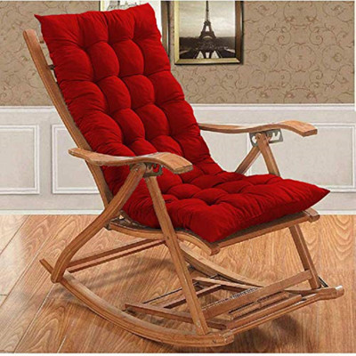 aeTHEric Microfibre Solid Chair Pad Pack of 1(Red)