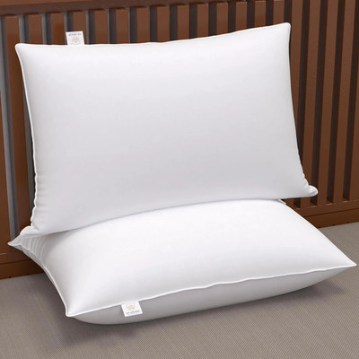MY ARMOR Microfiber Bed Pillow Set of 2 for Sleeping, Without Cover, 26x17 Inches, Microfibre Solid Sleeping Pillow Pack of 2(White)