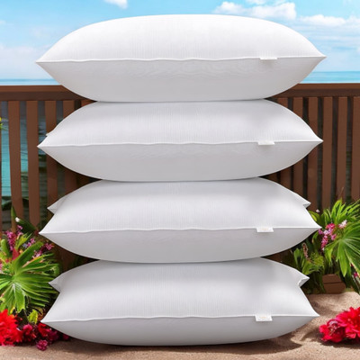 GZZZSD Microfibre Sleeping Pillow Pack of 4 Solid(White)