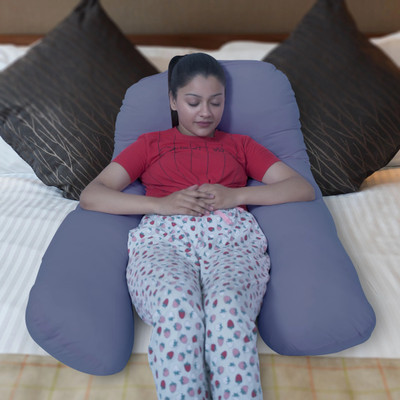 KWALITY DREAMS Pregnancy pillow Microfibre Solid Pregnancy Pillow Pack of 1(Dark Blue)