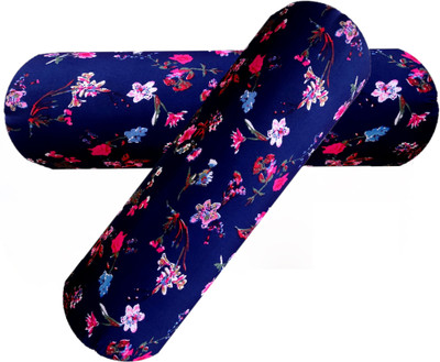 Swikon star Microbeads Floral Sleeping Pillow Pack of 2(Blue)