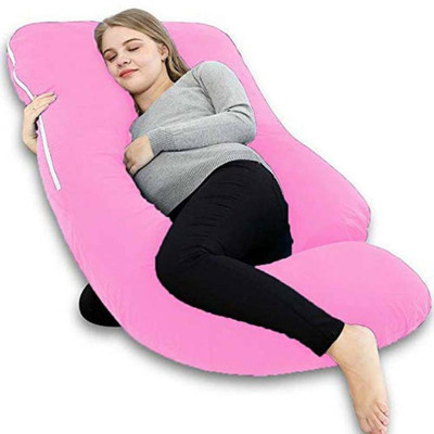 Prifarodo Microfibre Pregnancy Pillow Pack of 1 Solid Pregnancy G & J Shape for Pregnant/Maternity Back Pain Relief, & Belly Support(Pink)