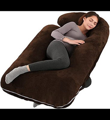 JoJo pregnancy pillow Polyester Fibre Solid Pregnancy Pillow Pack of 1(Brown)