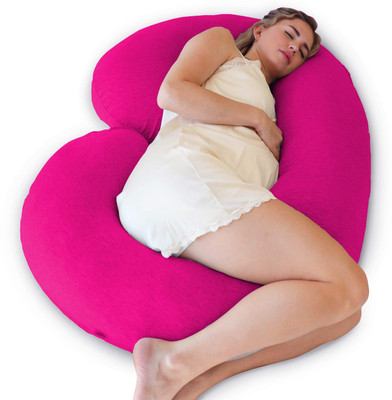 Daddy Cool Premium quality C Shaped Microfibre Solid Pregnancy Pillow Pack of 1(Rani Pink)