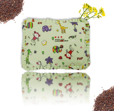 Pseudo Mustard Seeds Baby Pillow Pack of 1 Animals(Green)