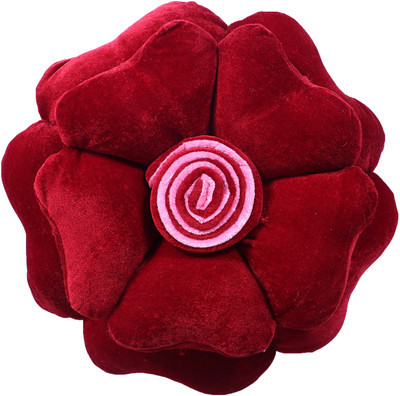 KUBER INDUSTRIES Microfibre Floral Cushion Pack of 1(Red)