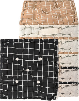 KUBER INDUSTRIES Microfibre Abstract Chair Pad Pack of 6(Black, Brown)
