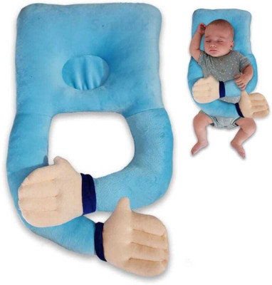 jktraders Cotton Baby Pillow Pack of 1 Solid BABY HUGGING PILLOW FOR DEEP SLEEP(Blue)