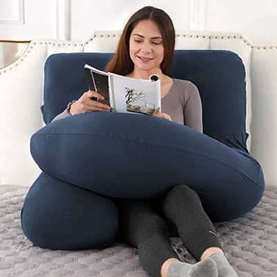 WILD MINT J Microfibre Solid Pregnancy Pillow Pack of 1(Dark Blue)