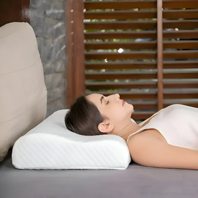 AD-RML Comfort Cervical Contour Smooth Pillow / Stomache / Side Sleepers / Anti-Snoring Memory Foam Nature Orthopaedic Pillow Pack of 1(White) deal from flipkart