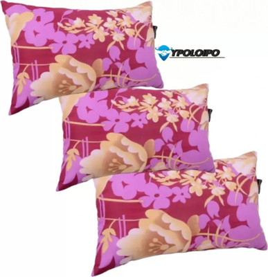 LIPONOS Polyester Fibre Abstract Sleeping Pillow Pack of 3(Pink)