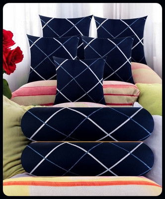 Gaulpastore LUXURY Polyester Fibre Solid Sleeping Pillow Pack of 1(Blue Line)