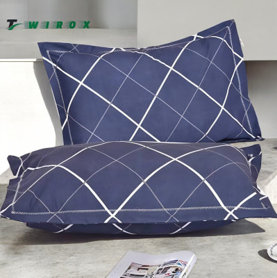 TWIROX LUXURY Microfibre Solid Sleeping Pillow Pack of 2(Blue)