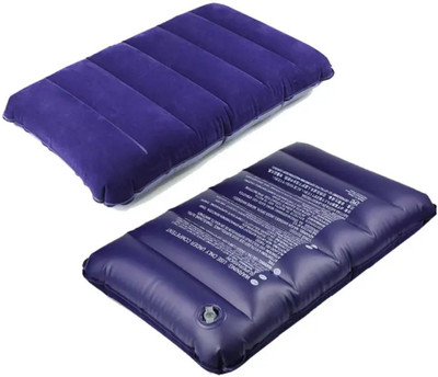 Jantrex Air Travel Pillow Pack of 2 Solid Comfortable Inflatable Cushion Soft Pillow Portable Pillow for Train and Travel(Blue)
