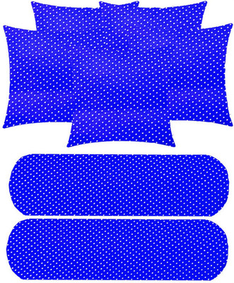 SANJU BROTHER 2 Bolester 5 Cushion Microfibre Abstract Bolster Pack of 7(Dark Blue)