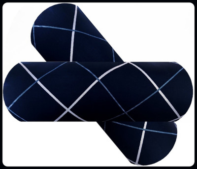 Urmila Creation 5 Cushion 2 Bolster Microfibre Stripes Bolster Pack of 7(Navy Blue)
