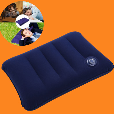 Jantrex Air Travel Pillow Pack of 1 Solid Inflatable Cushion Travel Pillow Compact Portable Pillow for Car Office Hiking(Blue)