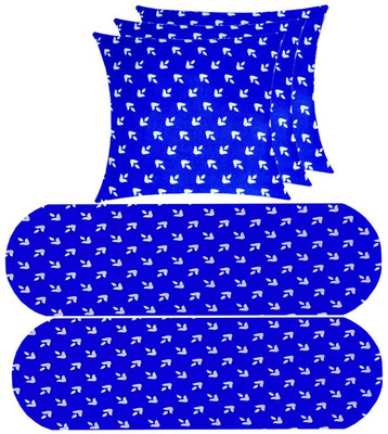 PALVIT Microfibre Abstract Bolster Pack of 5(Blue)
