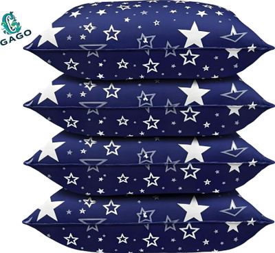 GAGO Luxury Polyester Fibre Abstract Sleeping Pillow Pack of 4(Blue)