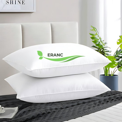 ERANC LUXURY Microfibre Abstract Sleeping Pillow Pack of 2(White)