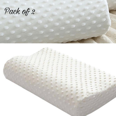 manshav Memory Foam Solid Orthopaedic Pillow Pack of 2(White)