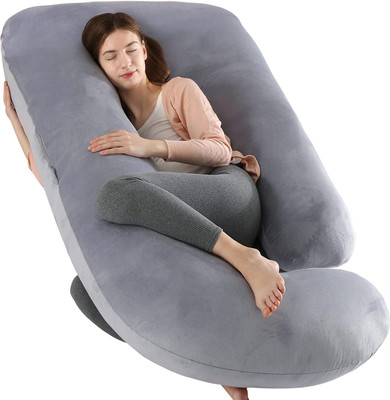Soo Jaoo Maternity Pillow Microfibre Solid Pregnancy Pillow Pack of 1(Grey)