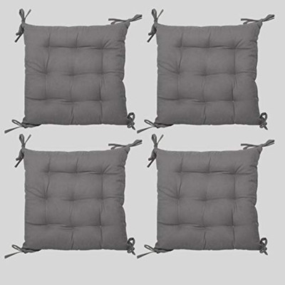 aeTHEric Microfibre Solid Chair Pad Pack of 4(Grey)