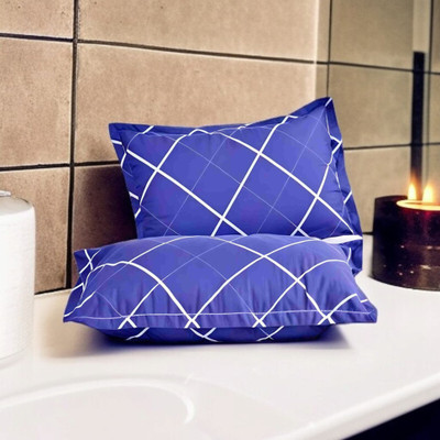 kuihome luxury Microfibre Abstract Sleeping Pillow Pack of 2(Blue)