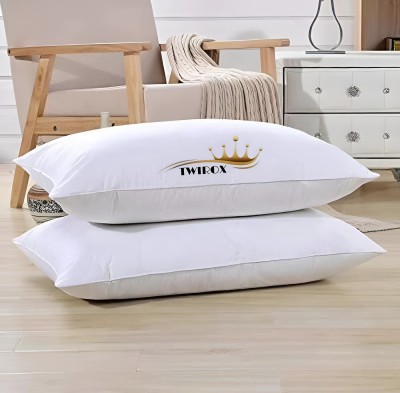 TWIROX LUXURY Polyester Fibre Solid Cushion Pack of 2(White)