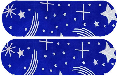 SANJU BROTHER Microfibre Abstract Bolster Pack of 2(Blue)