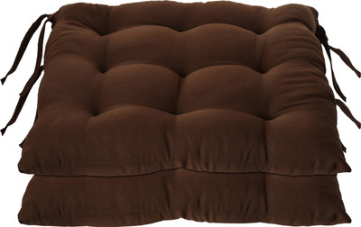 KUBER INDUSTRIES Microfibre Solid Chair Pad Pack of 2(Brown)