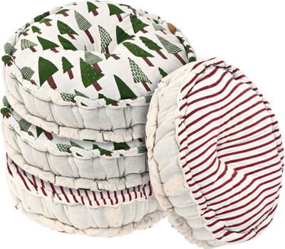 KUBER INDUSTRIES Microfibre Solid Chair Pad Pack of 4(Maroon, Green)