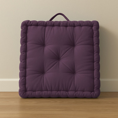 maatrikaa Cotton Floor Cushion Pack of 1 Solid Square-Tatami Cushion for Meditation, Reading, Sitting Room(18x18 Inch)(Wine)