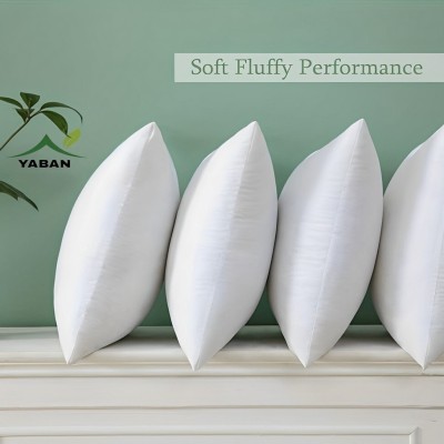 YABAN ULTRA SOFT LUXURY Microfibre Abstract, Solid Sleeping Pillow Pack of 4(White)