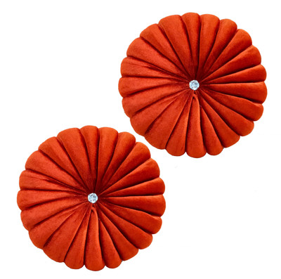 Shri Ganesh Handloom Polyester Fibre Solid Cushion Pack of 2(Brick)