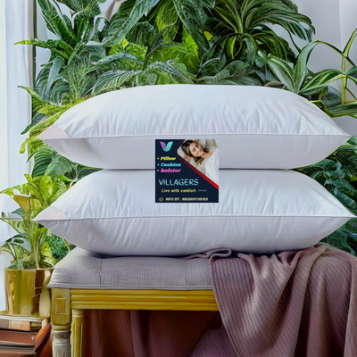 NKSNIMYSTORESS LUXURY Microfibre Abstract Sleeping Pillow Pack of 1(White)