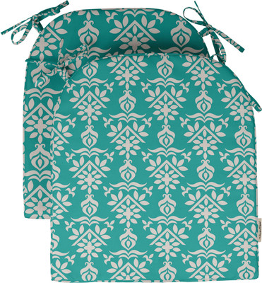 Vargottam Foam Chair Pad Pack of 2 Motifs(Turquoise Blue2)