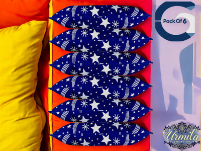 Urmila Creation Polyester Fibre Sleeping Pillow Pack of 6 Abstract Luxury(Blue)