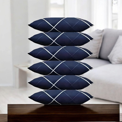Cozy Palace Microfibre Solid Sleeping Pillow Pack of 6(Blue)