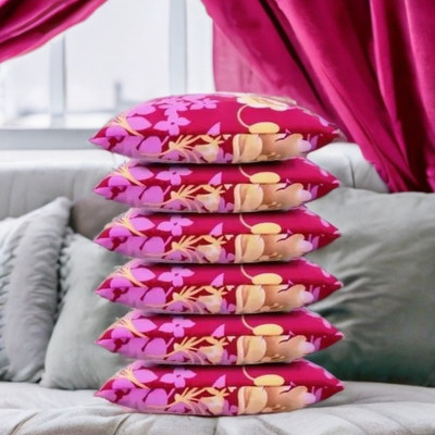 CATHROL Microfibre Abstract Sleeping Pillow Pack of 6(Pink)