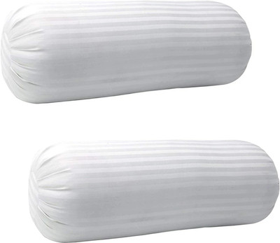 Flipkart SmartBuy Polyester Fibre Stripes Bolster Pack of 2(White)