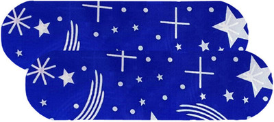 SANJU BROTHER Microfibre Abstract Bolster Pack of 2(Blue)